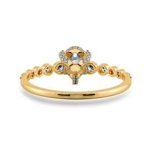 0.70cts. Pear Cut Solitaire Halo Diamond Accents 18K Yellow Gold Ring JL AU 2009Y-B   Jewelove.US