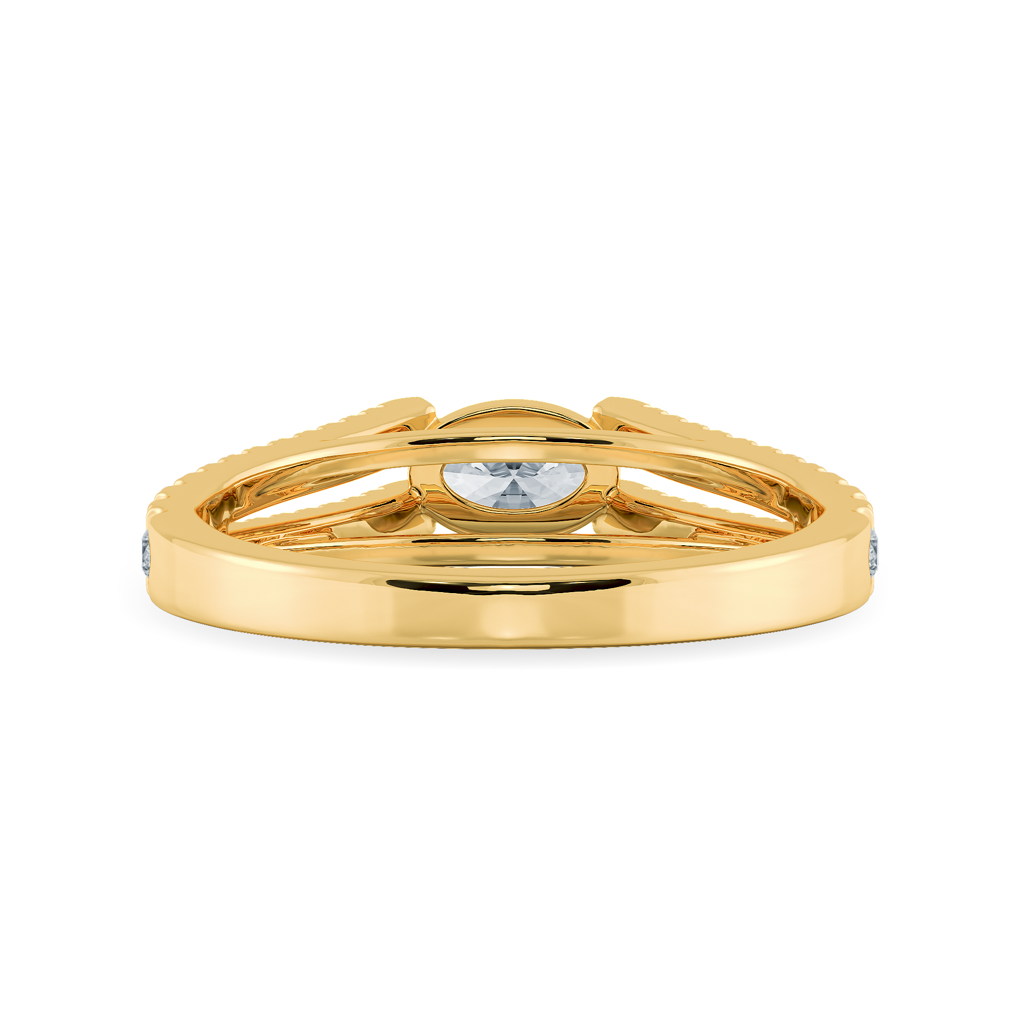 0.30cts. Oval Cut Solitaire Diamond Split Shank 18K Yellow Gold Ring JL AU 1182Y   Jewelove.US