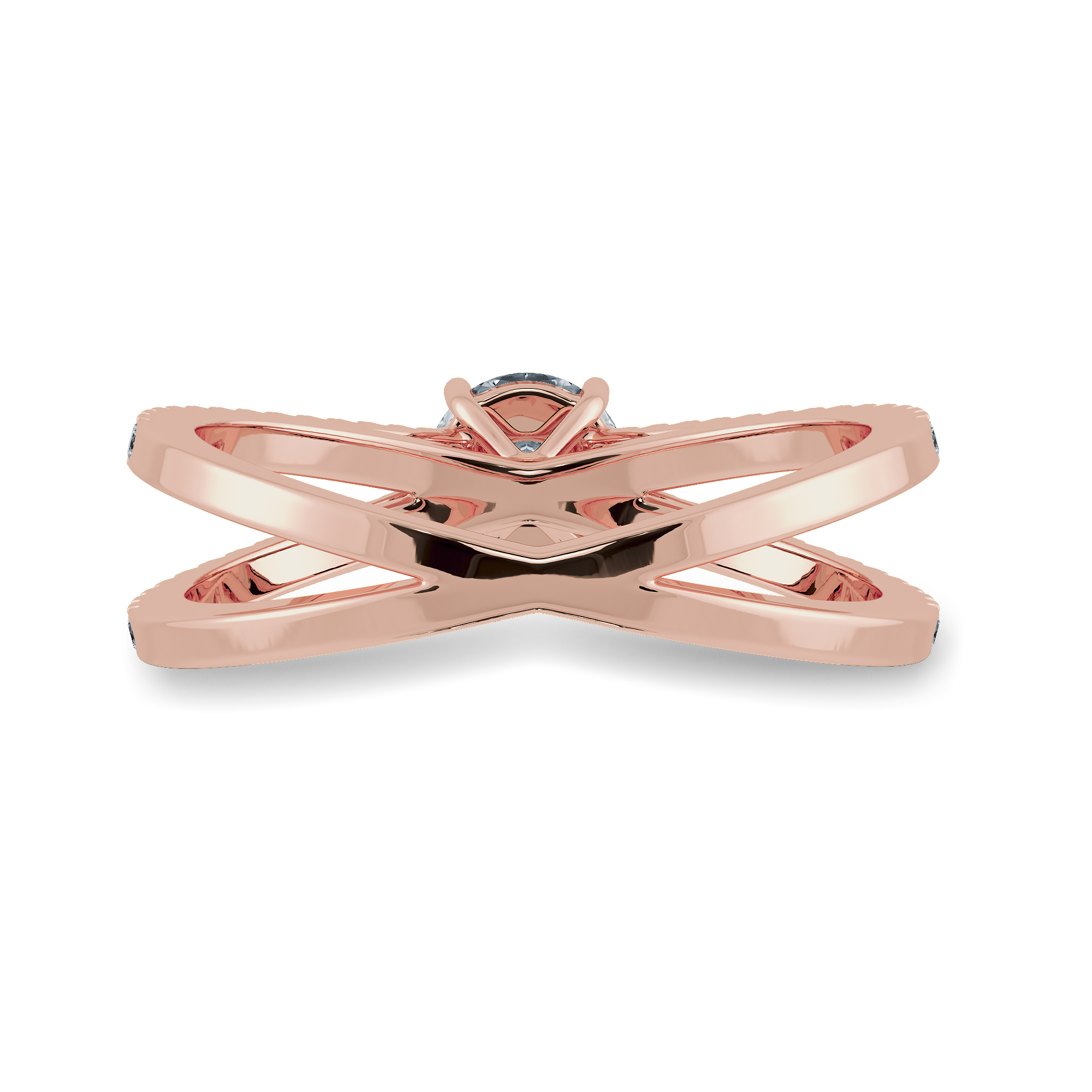 30-Pointer Solitaire Diamond Split Shank 18K Rose Gold Ring JL AU 1169R   Jewelove.US