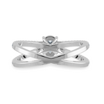 Load image into Gallery viewer, 70-Pointer Pear Cut Solitaire Diamond Split Shank Platinum Ring JL PT 1175-B   Jewelove.US
