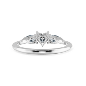 0.50cts Heart Cut Solitaire with Pear Cut Diamond Accents Platinum Ring JL PT 1205-A   Jewelove.US