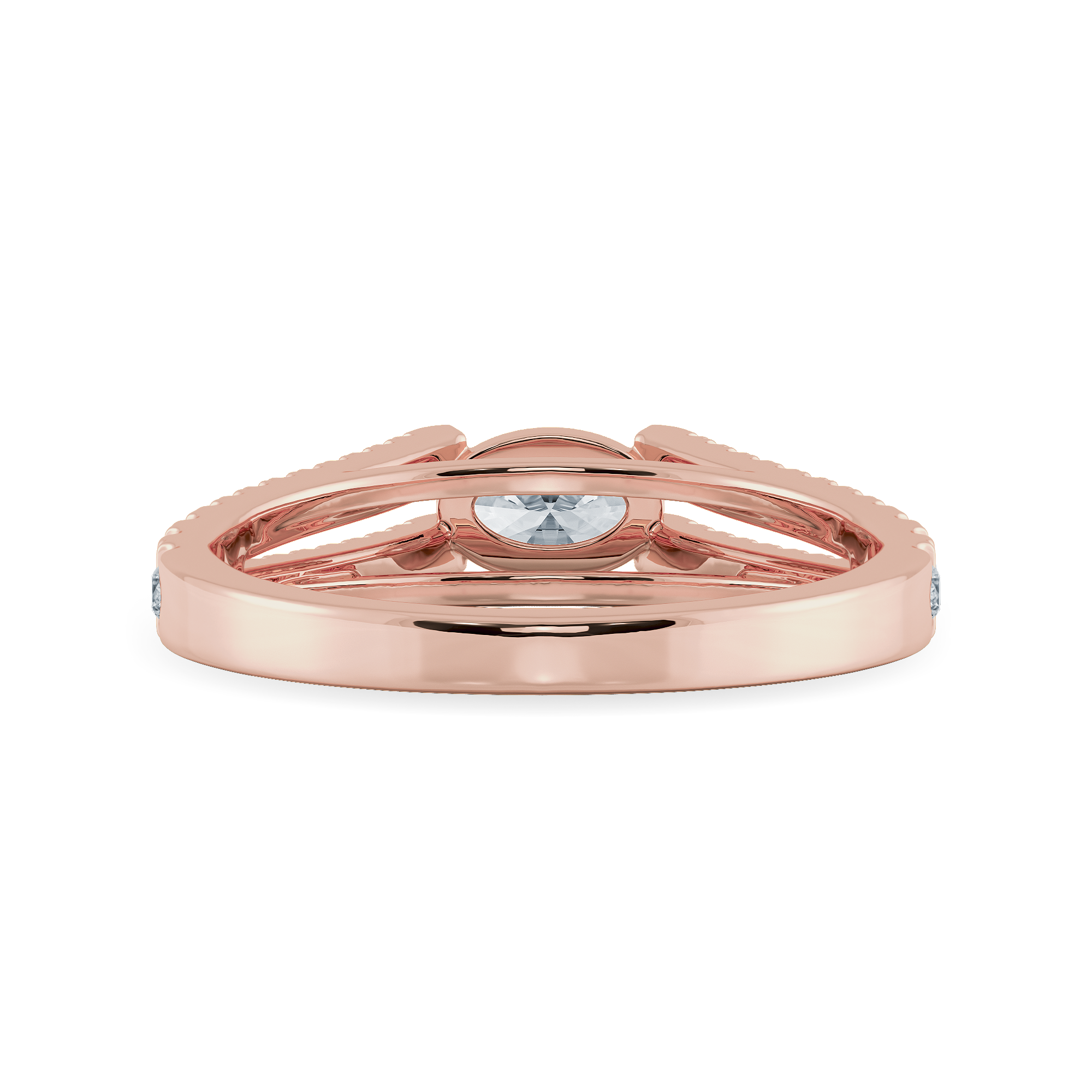 0.30cts. Oval Cut Solitaire Diamond Split Shank 18K Rose Gold Ring JL AU 1182R   Jewelove.US