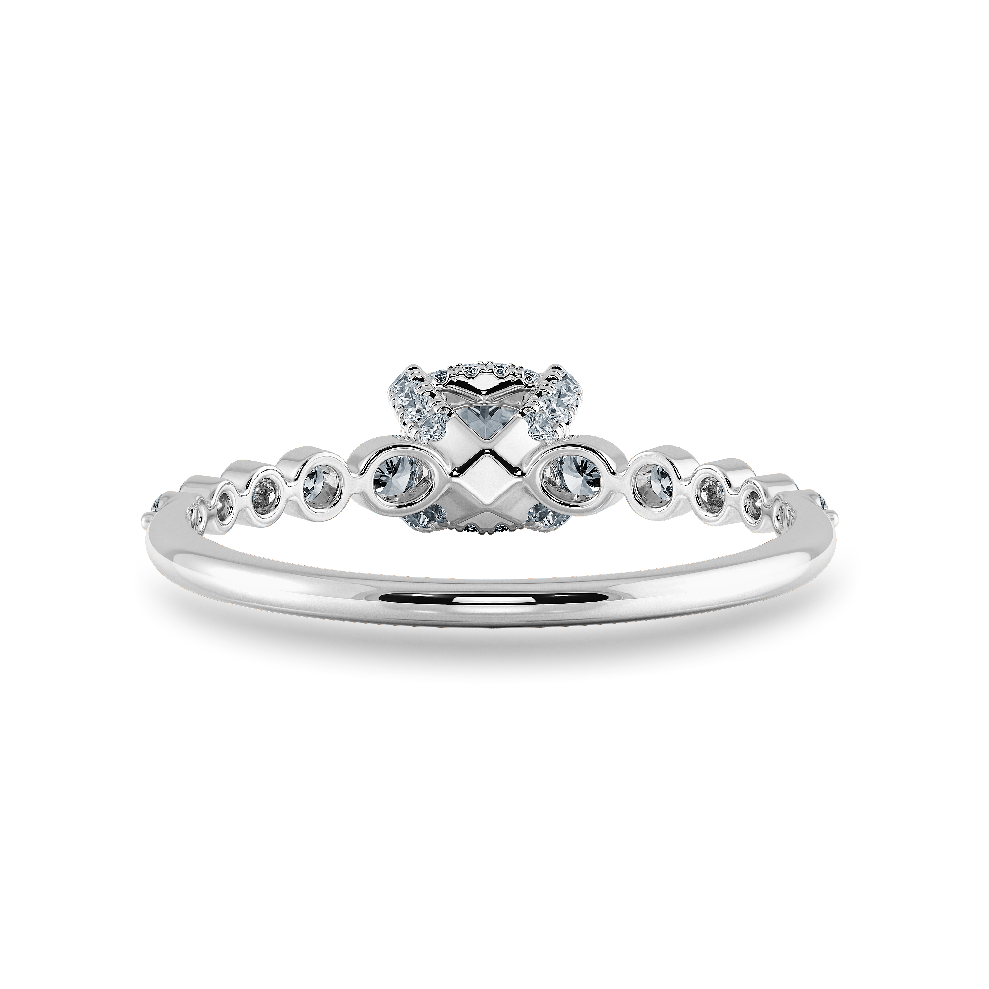 0.30cts. Cushion Cut Solitaire Halo Diamond Accents Platinum Engagement Ring JL PT 2005   Jewelove.US