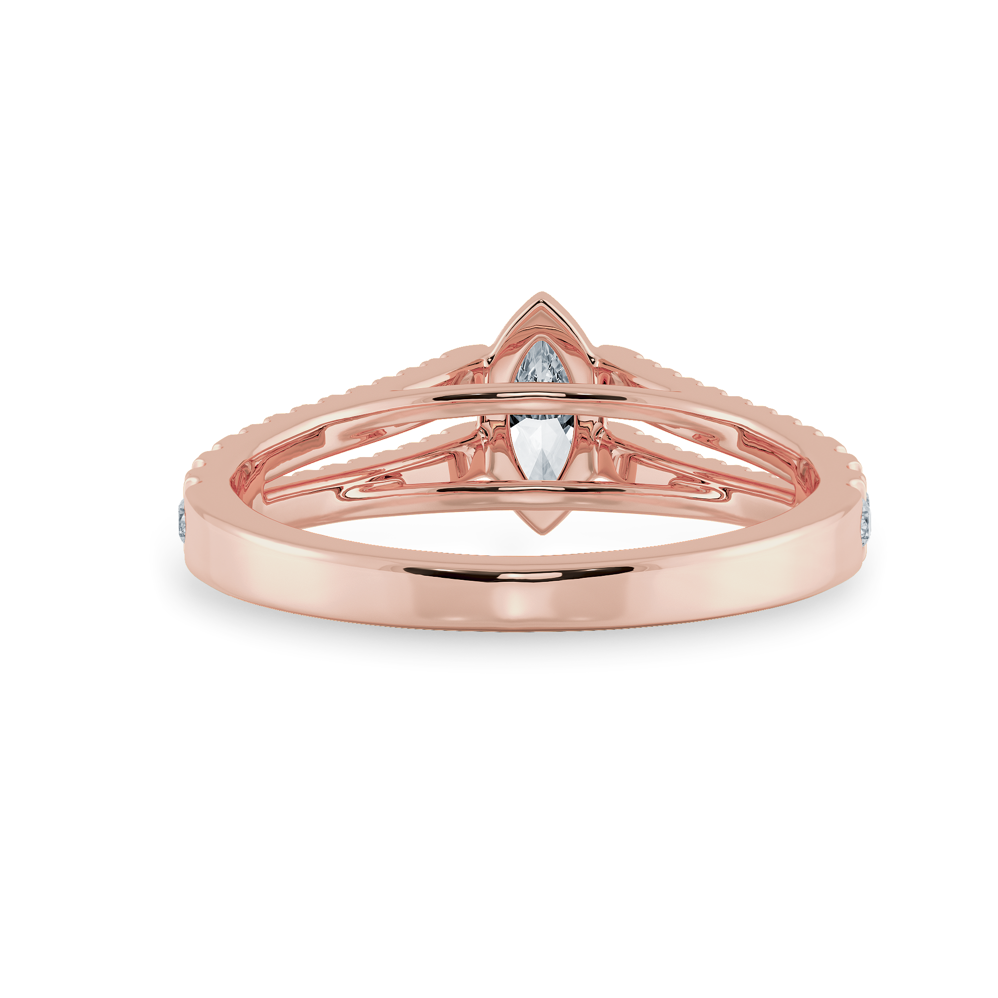 0.70cts. Marquise Cut Solitaire Diamond Split Shank 18K Rose Gold Ring JL AU 1184R-B   Jewelove.US