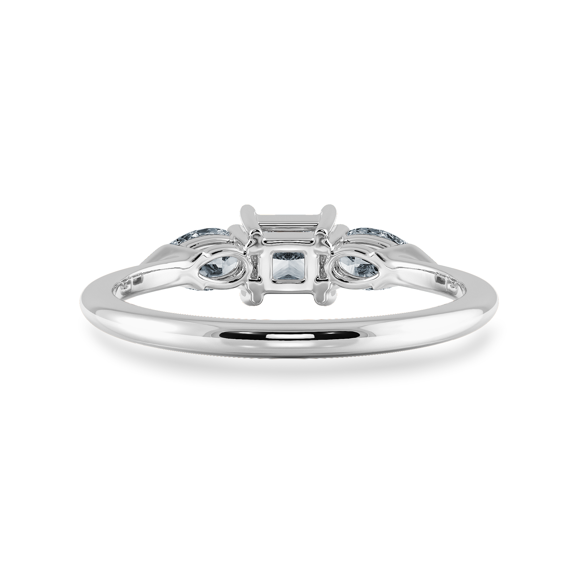 0.50cts Princess Cut Solitaire with Pear Cut Diamond Accents Shank Platinum Ring JL PT 2021-A   Jewelove.US