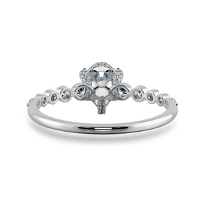 0.50cts Pear Cut Solitaire Halo Diamond Accents Platinum Ring JL PT 2009-A   Jewelove.US