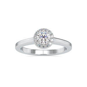 0.30cts Solitaire Single Halo Diamond Platinum Engagement Ring JL PT 0200   Jewelove.US