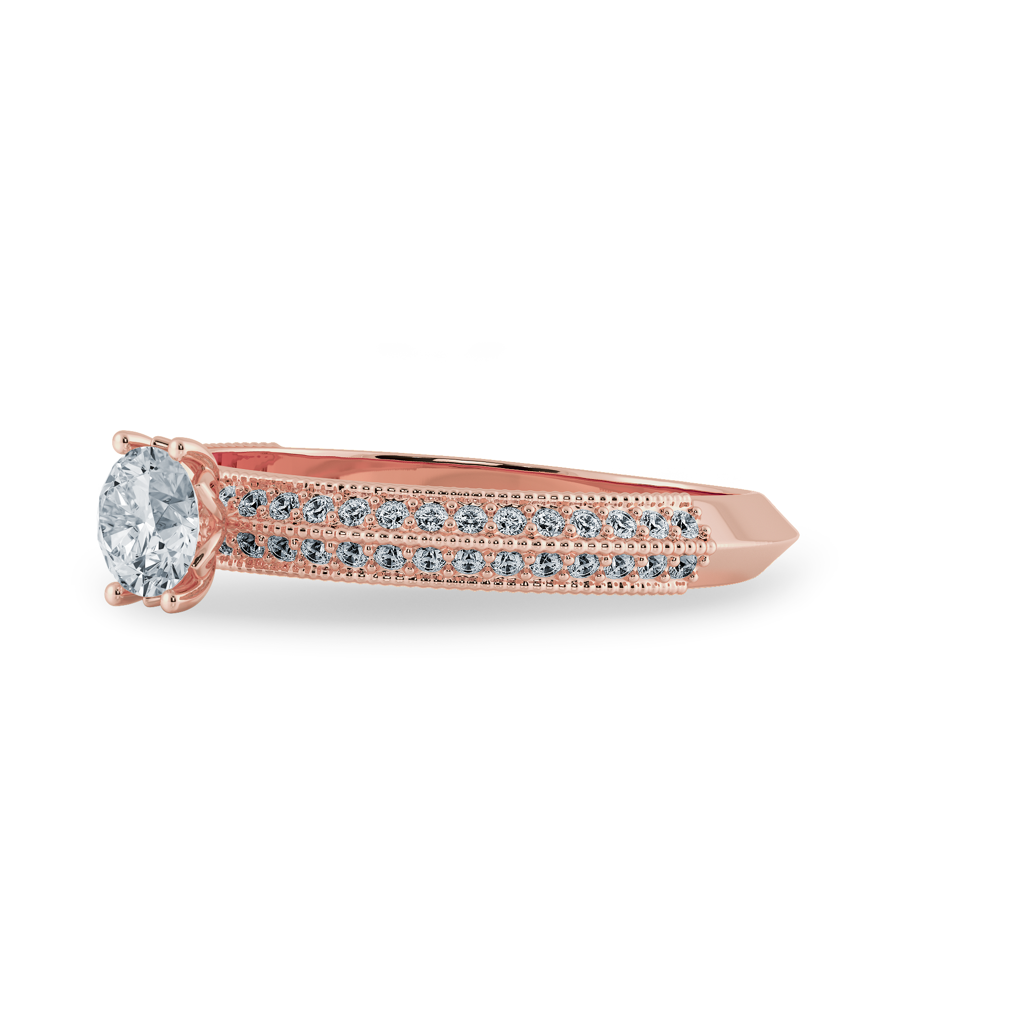 0.70cts. Solitaire Diamond Split Shank 18K Rose Gold Ring JL AU 1185R-B   Jewelove.US