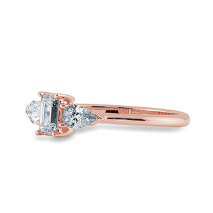 0.50cts. Emerald Cut Solitaire with Pear Cut Diamond Accents 18K Rose Gold Solitaire Ring JL AU 1204R-A   Jewelove.US