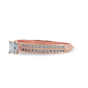 0.30cts. Princess Cut Solitaire Diamond Split Shank 18K Rose Gold Ring JL AU 1186R   Jewelove.US