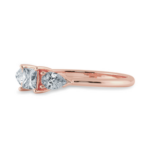 0.50cts. Princess Cut Solitaire with Pear Cut Diamond Diamond 18K Rose Gold Ring JL AU 2021R-A   Jewelove.US