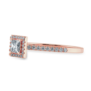 0.70cts. Princess Cut Solitaire Diamond Square Halo Shank 18K Rose Gold Ring JL AU 1194R-B   Jewelove.US