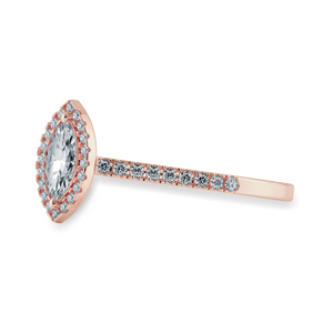 0.30cts. Marquise Cut Solitaire Halo Diamond Shank 18K Rose Gold Ring JL AU 1201R   Jewelove.US