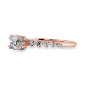 0.70cts. Cushion Cut Solitaire Halo Diamond Accents 18K Rose Gold Ring JL AU 2005R-B   Jewelove.US