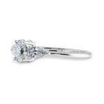 Load image into Gallery viewer, 0.50cts Oval Cut Solitaire with Pear Diamond Accents Platinum Ring JL PT 1206-A   Jewelove.US
