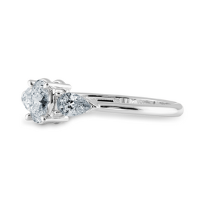 0.50cts Oval Cut Solitaire with Pear Diamond Accents Platinum Ring JL PT 1206-A   Jewelove.US