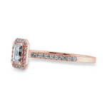 Load image into Gallery viewer, 0.30cts. Emerald Cut Solitaire Halo Diamond Shank 18K Rose Gold Ring JL AU 1197R   Jewelove.US
