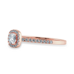 Load image into Gallery viewer, 0.70cts. Cushion Cut Solitaire Halo Diamond Shank 18K Rose Gold Ring JL AU 1195R-A   Jewelove.US
