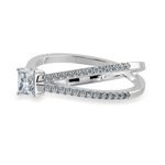 Load image into Gallery viewer, 30-Pointer Princess Cut Solitaire Diamond Split Shank Platinum Ring JL PT 1170   Jewelove.US
