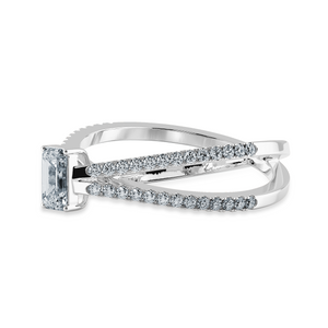 30-Pointer Emerald Cut Solitaire Diamond Split Shank Platinum Ring JL PT 1172   Jewelove.US