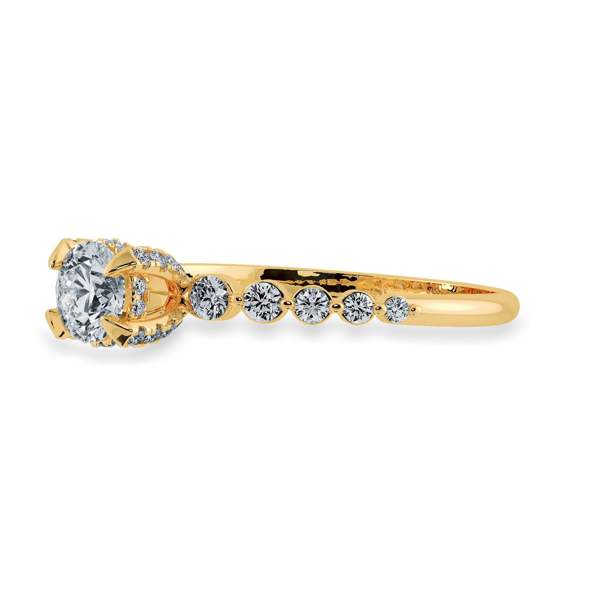 30-Pointer Solitaire Diamond Accents 18K Yellow Gold Ring JL AU 1202Y   Jewelove.US