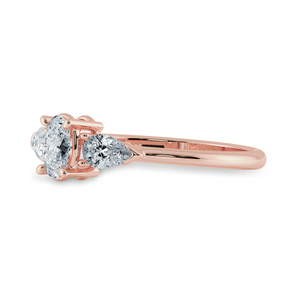 0.70cts. Oval Cut Solitaire with Pear Cut Diamond Accents 18K Rose Gold Ring JL AU 1206R-B   Jewelove.US