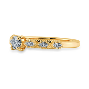 0.50cts. Cushion Cut Solitaire with Marquise Cut Diamond Accents 18K Yellow Gold Ring JL AU 2013Y-A   Jewelove.US