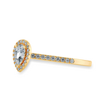 Load image into Gallery viewer, 0.30cts. Pear Cut Solitaire Halo Diamond Shank 18K Yellow Gold Ring JL AU 1200Y   Jewelove.US
