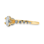 Load image into Gallery viewer, 0.70cts. Oval Cut Solitaire Halo Diamond Accents 18K Yellow Gold Ring JL AU 2008Y-B   Jewelove.US
