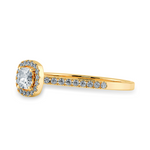 Load image into Gallery viewer, 0.70cts. Cushion Cut Solitaire Halo Diamond Shank 18K Yellow Gold Ring JL AU 1195Y-A   Jewelove.US
