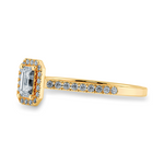 Load image into Gallery viewer, 0.70cts. Emerald Cut Solitaire Halo Diamond Shank 18K Yellow Gold Ring JL AU 1197Y-B   Jewelove.US
