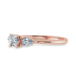 Load image into Gallery viewer, 0.70cts. Cushion Cut Solitaire with Pear Cut Diamond Accents 18K Rose Gold Ring JL AU 1203R-B   Jewelove.US
