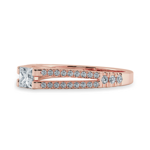 0.30cts. Princess Cut Solitaire Diamond Split Shank 18K Rose Gold Ring JL AU 1178R   Jewelove.US