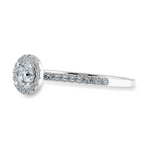 Load image into Gallery viewer, 0.50cts Solitaire Diamond Halo Shank Platinum Ring JL PT 1193-A   Jewelove.US
