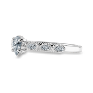 0.50cts Pear Cut Solitaire with Marquise Cut Diamond Accents Platinum Ring JL PT 2018-A   Jewelove.US