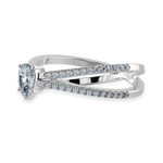 Load image into Gallery viewer, 50-Pointer Pear Cut Solitaire Diamond Split Shank Platinum Ring JL PT 1175-A   Jewelove.US
