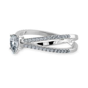 70-Pointer Pear Cut Solitaire Diamond Split Shank Platinum Ring JL PT 1175-B   Jewelove.US