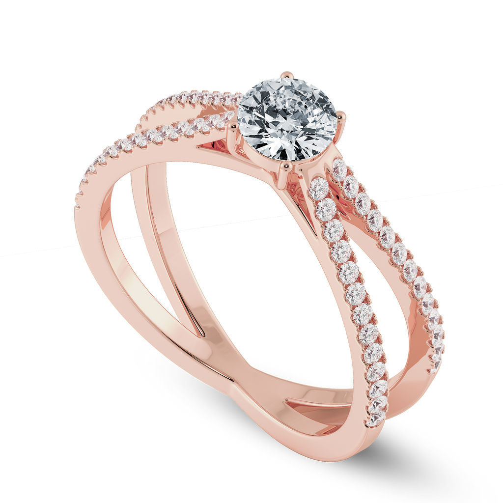 30-Pointer Solitaire Diamond Split Shank 18K Rose Gold Ring JL AU 1169R   Jewelove.US