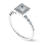 Load image into Gallery viewer, 20 Pointer Princess Cut Halo Diamond Accents Platinum Ring JL PT 2003-C   Jewelove.US
