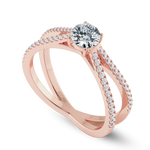 Load image into Gallery viewer, 30-Pointer Solitaire Diamond Split Shank 18K Rose Gold Ring JL AU 1169R   Jewelove.US
