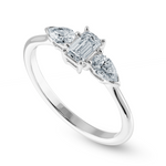 Load image into Gallery viewer, 0.50cts Emerald Cut Solitaire with Pear Cut Diamond Accents Platinum Ring JL PT 1204-A   Jewelove.US
