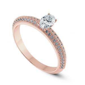 0.30cts. Oval Cut Solitaire Diamond Split Shank 18K Rose Gold Ring JL AU 1190R   Jewelove.US