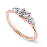 Load image into Gallery viewer, 0.50cts. Princess Cut Solitaire with Pear Cut Diamond Diamond 18K Rose Gold Ring JL AU 2021R-A   Jewelove.US
