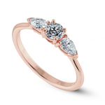 Load image into Gallery viewer, 0.70cts. Solitaire with Pear Cut Accents Diamond 18K Rose Gold Ring JL AU 2020R-B   Jewelove.US
