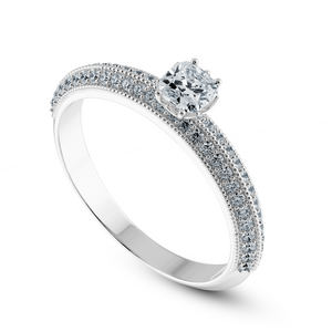 0.50cts. Cushion Cut Solitaire Diamond Split Shank Platinum Engagement Ring JL PT 1187-A   Jewelove.US