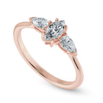 Load image into Gallery viewer, 0.70cts. Marquise Cut Solitaire with Pear Cut Diamond Accents 18K Rose Gold Ring JL AU 1208R-B   Jewelove.US
