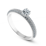 Load image into Gallery viewer, 0.30cts. Cushion Cut Solitaire Diamond Split Shank Platinum Engagement Ring JL PT 1187   Jewelove.US
