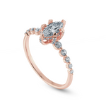 Load image into Gallery viewer, 0.30cts. Marquise Cut Solitaire Halo Diamond Accents 18K Rose Gold Ring JL AU 2010R   Jewelove.US
