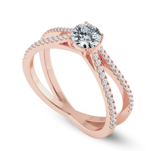 30-Pointer Solitaire Diamond Split Shank 18K Rose Gold Ring JL AU 1169R   Jewelove.US