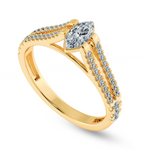 Load image into Gallery viewer, 50-Pointer Marquise Cut Solitaire Diamond Split Shank 18K Yellow Gold Ring JL AU 1184Y-A   Jewelove.US
